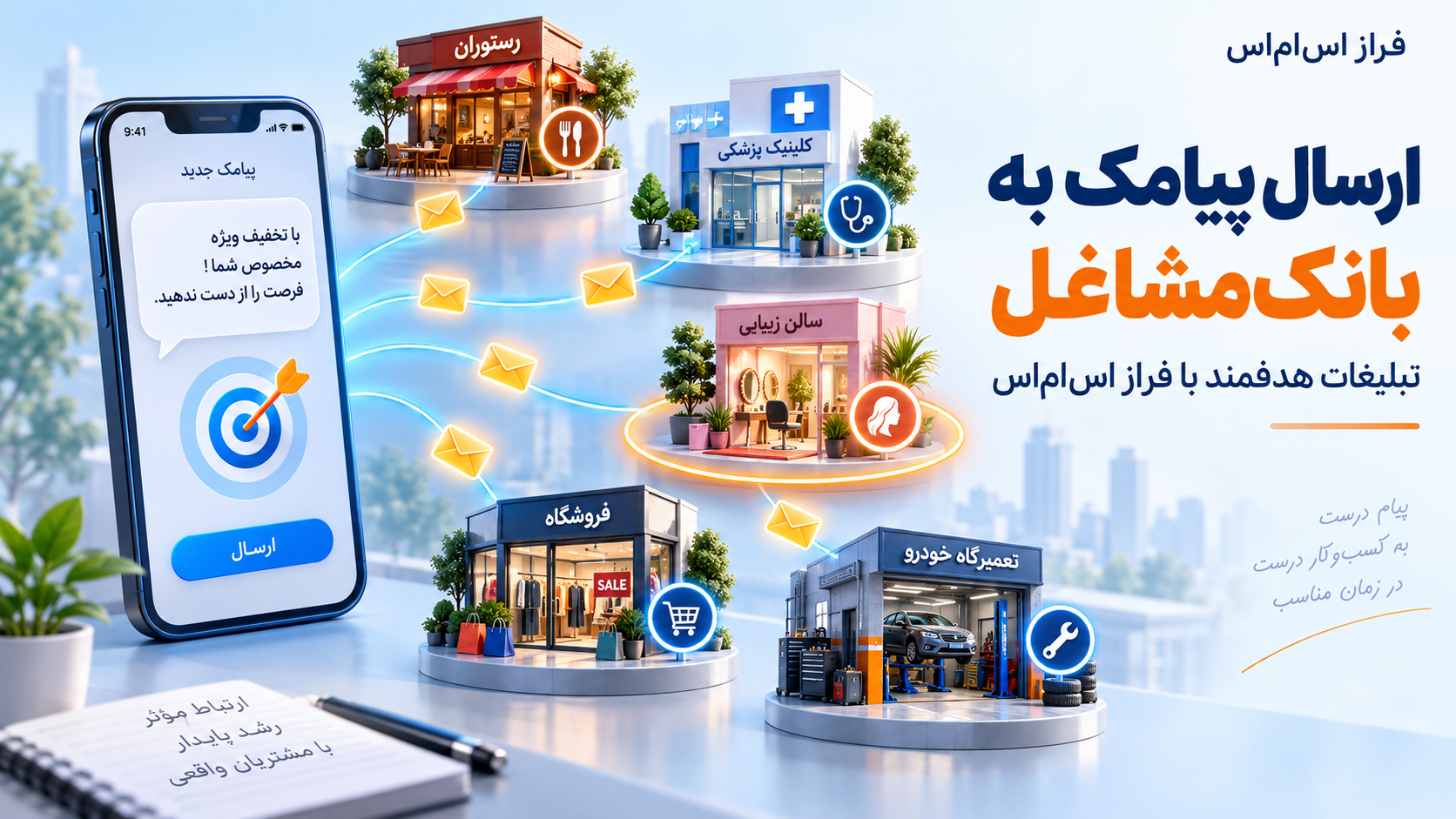 ارسال پیامک به مشاغل مختلف