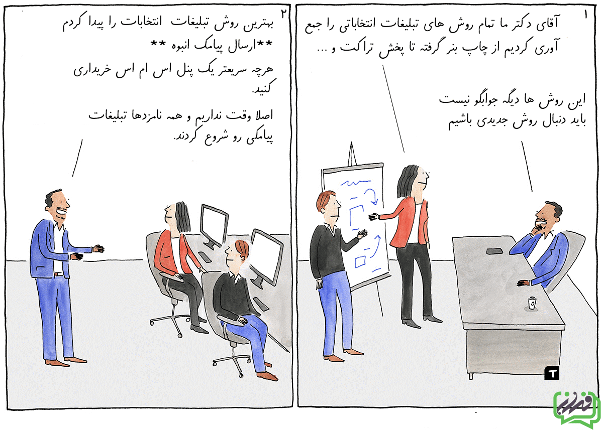ارسال پیامک تبلیغاتی؛راهکاری برای کوفقی در انتخابات