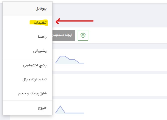 تنظیمات ارسال پیامک فرم افراز