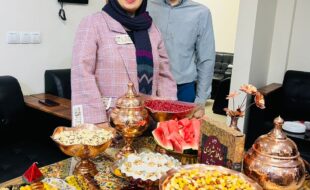 سیدمحمود غفاری و افسانه پورامینی در جشن یلدای فراز اس ام اس