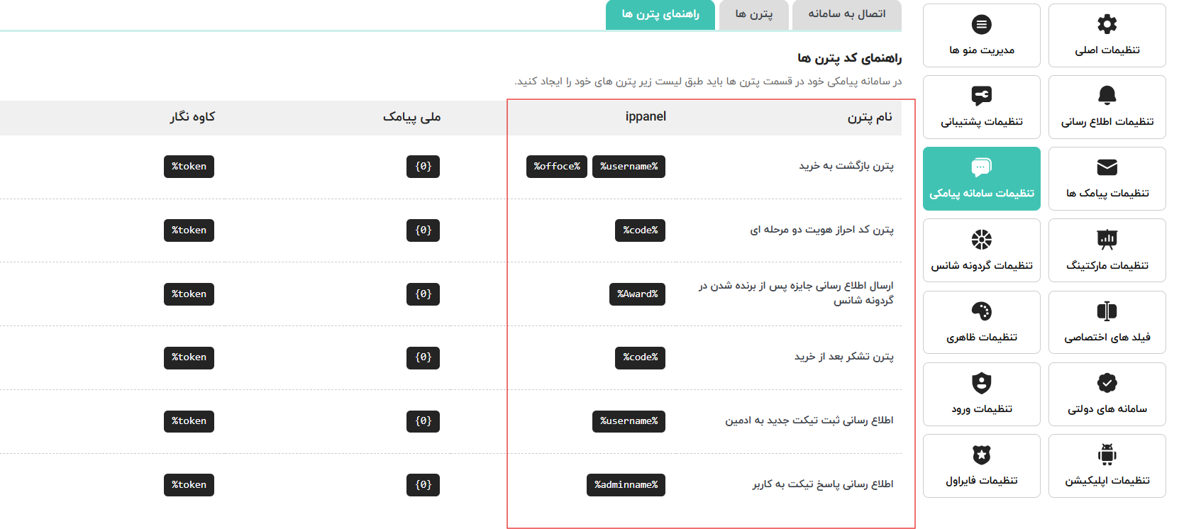 آموزش گام‌به‌گام اتصال پنل کاربری شاهکار به پنل پیامکی فراز اس‌ام‌اس