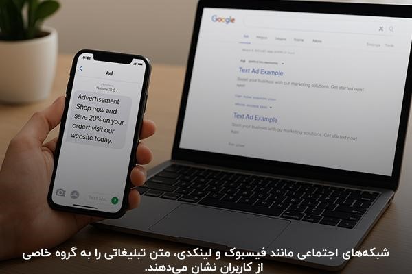 بررسی ۳ نوع مختلف تبلیغات متنی و توضیح آنها